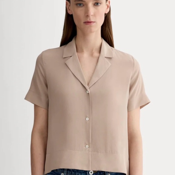 Everlane The Notch Button-Down Shirt in Washable Silk Size 0 · Blue · 100% silk - Picture 1 of 6
